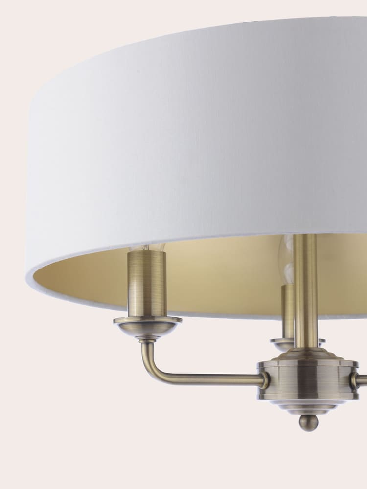 Laura Ashley Ivory Sorrento 3 Arm Semi-Flush Ceiling Light - Image 6 of 6