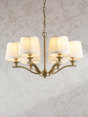 Laura Ashley Matt Antique Brass Hemsley 6 Light Chandelier - Image 1 of 6
