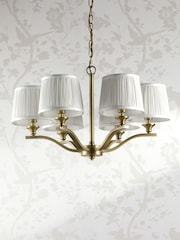 Laura Ashley Matt Antique Brass Hemsley 6 Light Chandelier - Image 2 of 6