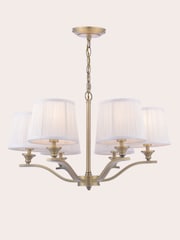 Laura Ashley Matt Antique Brass Hemsley 6 Light Chandelier - Image 3 of 6