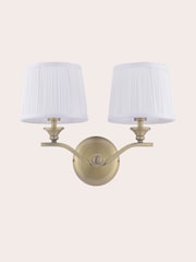Laura Ashley Matt Antique Brass Hemsley 2 Light Wall Light - Image 5 of 7