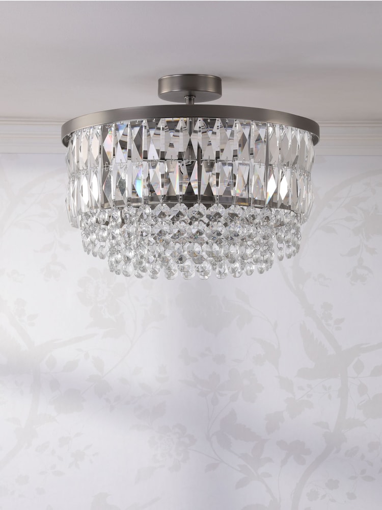 Laura Ashley Pewter Rhosill Ceiling Light - Image 2 of 6
