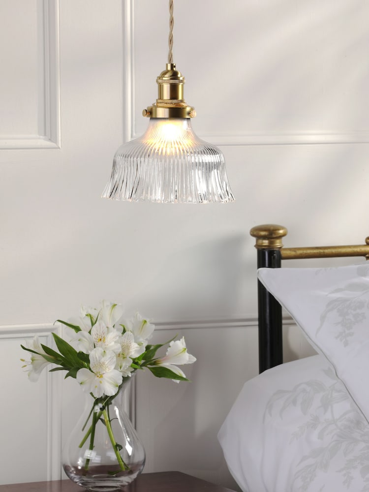 Laura Ashley Brass Theodore 1 Light Pendant Ceiling Light - Image 1 of 5