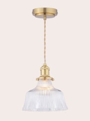 Laura Ashley Brass Theodore 1 Light Pendant Ceiling Light - Image 3 of 5