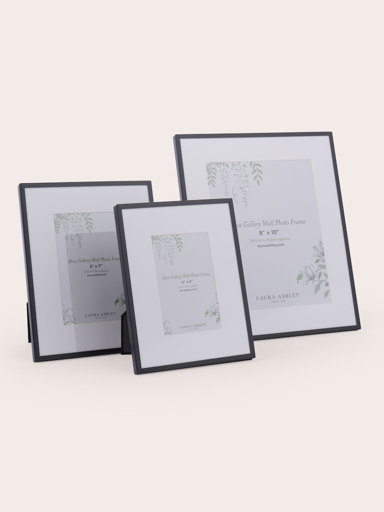 Laura Ashley Set of 3 Pewter Grey Alisa Photo Frames - Image 2 of 6