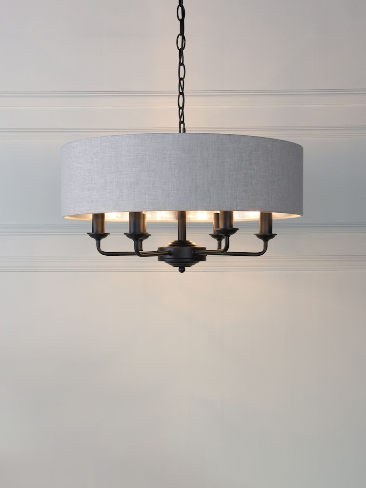 Laura Ashley Natural Sorrento 6 Arm Chandelier - Image 1 of 6