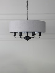 Laura Ashley Natural Sorrento 6 Arm Chandelier - Image 2 of 6