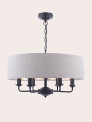 Laura Ashley Natural Sorrento 6 Arm Chandelier - Image 3 of 6