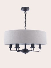 Laura Ashley Natural Sorrento 6 Arm Chandelier - Image 4 of 6