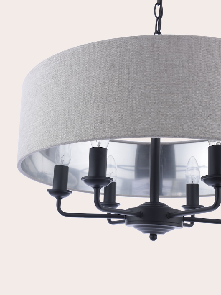 Laura Ashley Natural Sorrento 6 Arm Chandelier - Image 6 of 6
