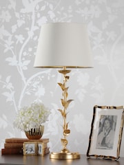 Laura Ashley Gold Leaf Halton Table Lamp - Image 2 of 6