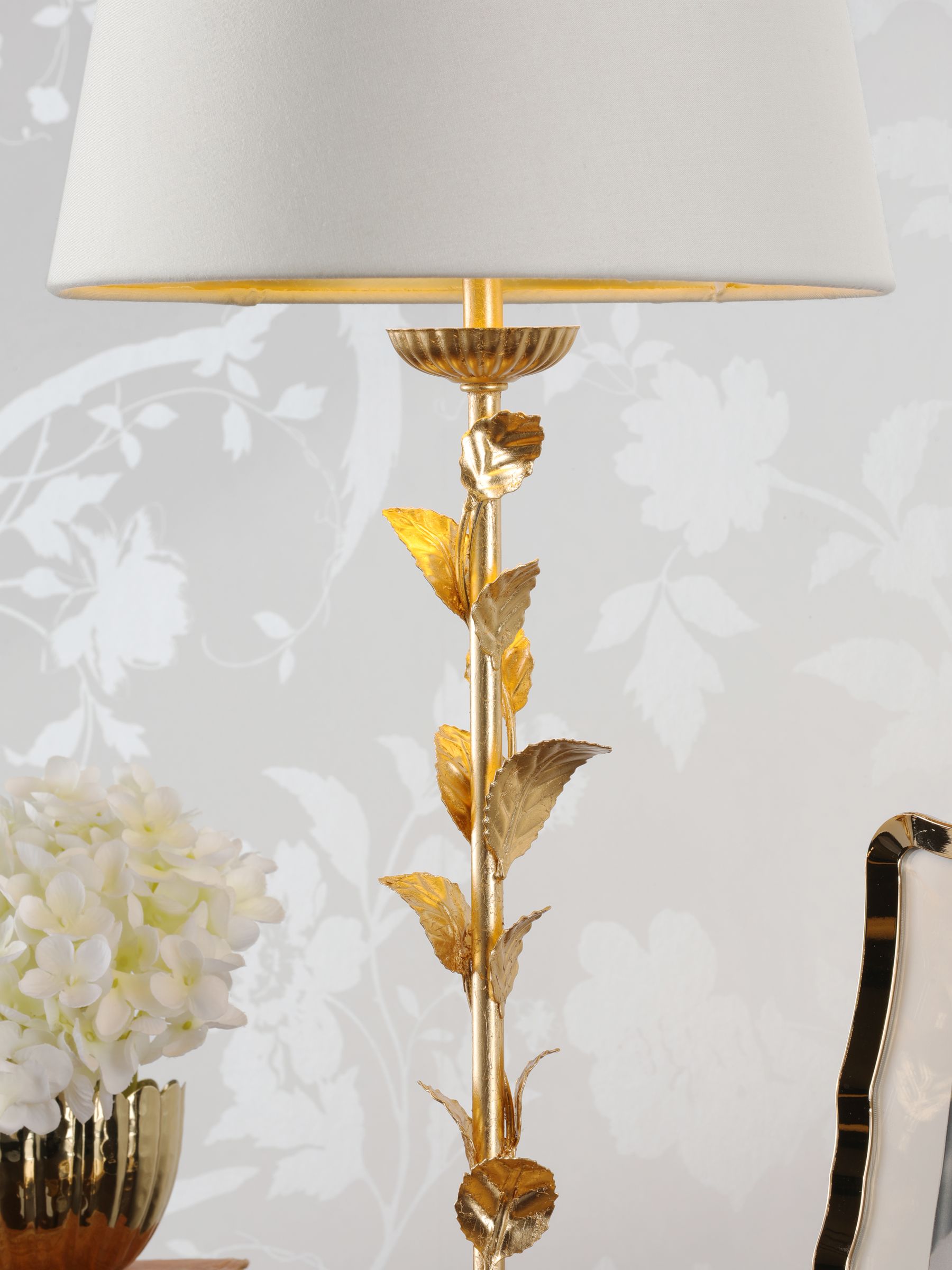 Laura Ashley Halton Distressed Gold Leaf Table Lamp With Shade