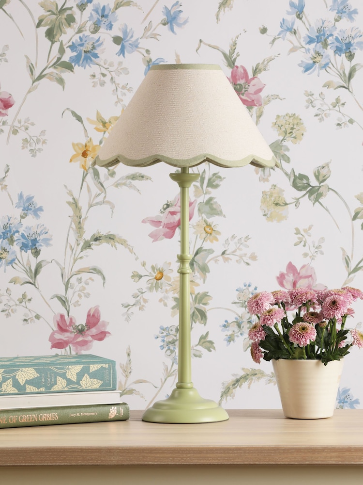 Laura Ashley Matt Green Cordwell Table Lamp - Image 2 of 7