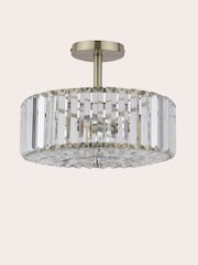 Laura Ashley Antique Brass Fernhurst Semi Flush 3 Light Ceiling Light - Image 6 of 6