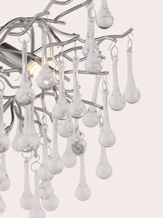 Laura Ashley Pewter Willow Crystal Ceiling Light - Image 3 of 6