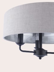 Laura Ashley Natural Sorrento 3 Arm Semi-Flush Ceiling Light - Image 4 of 5