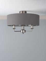 Laura Ashley Charcoal Sorrento 3 Arm Semi-Flush Ceiling Light - Image 2 of 6