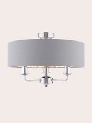 Laura Ashley Charcoal Sorrento 3 Arm Semi-Flush Ceiling Light - Image 3 of 6