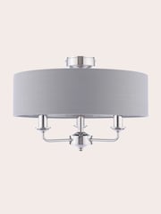 Laura Ashley Charcoal Sorrento 3 Arm Semi-Flush Ceiling Light - Image 4 of 6