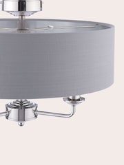 Laura Ashley Charcoal Sorrento 3 Arm Semi-Flush Ceiling Light - Image 5 of 6