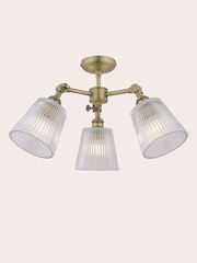 Laura Ashley Matt Antique Brass Callaghan 3 Light Semi Flush Ceiling Light - Image 3 of 7