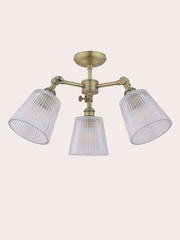 Laura Ashley Matt Antique Brass Callaghan 3 Light Semi Flush Ceiling Light - Image 4 of 7