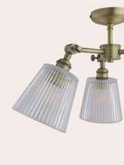Laura Ashley Matt Antique Brass Callaghan 3 Light Semi Flush Ceiling Light - Image 7 of 7