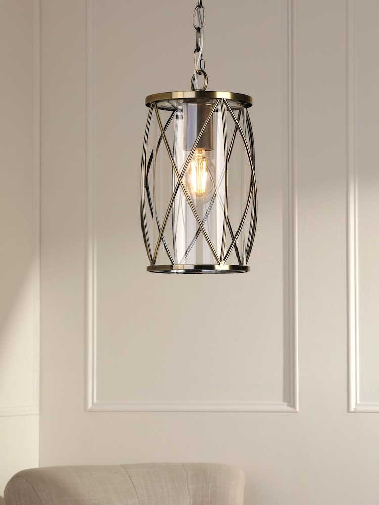 Laura Ashley Antique Brass Beckworth 1 Light Pendant Ceiling Light - Image 1 of 5