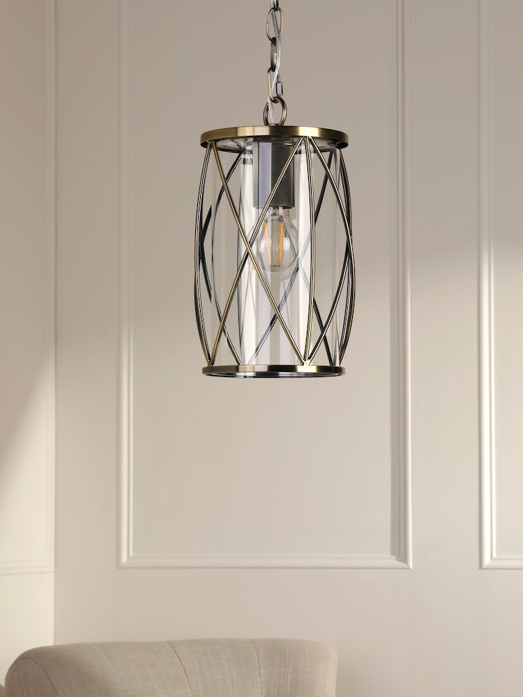Laura Ashley Antique Brass Beckworth 1 Light Pendant Ceiling Light - Image 2 of 5