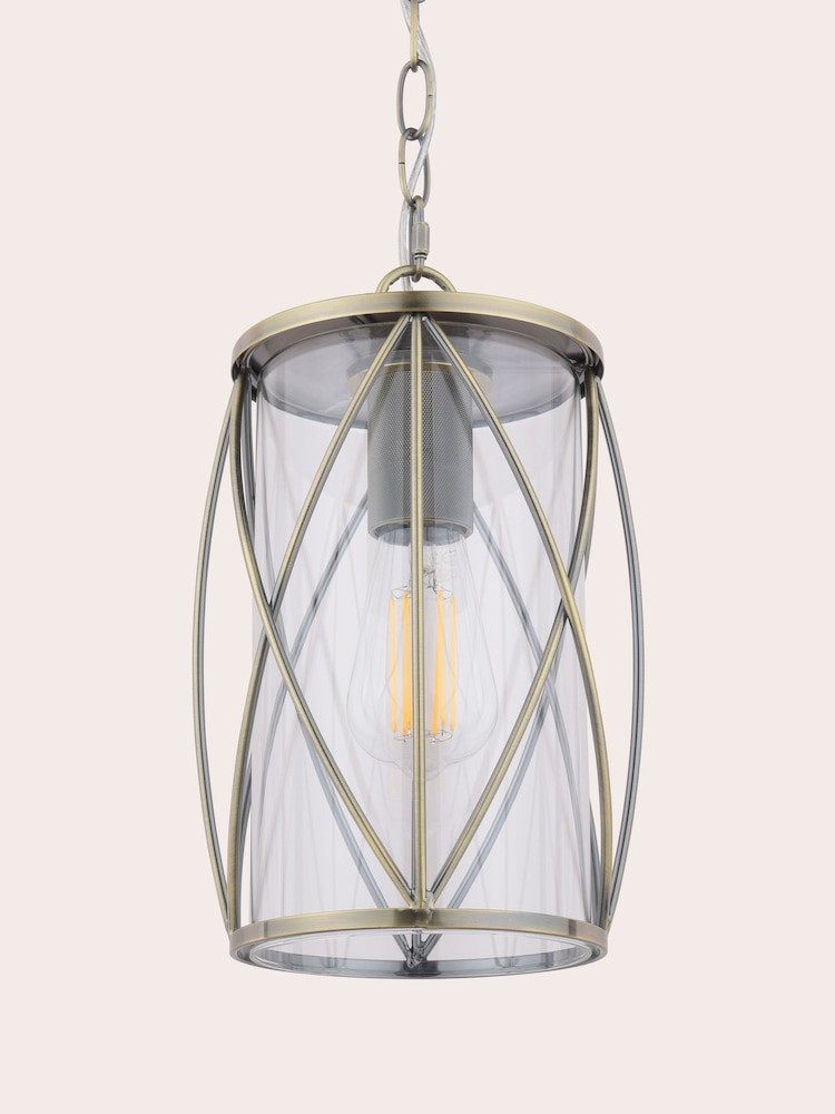 Laura Ashley Antique Brass Beckworth 1 Light Pendant Ceiling Light - Image 5 of 5