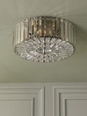 Laura Ashley Antique Brass Fernhurst 3 Light Flush Ceiling Light - Image 2 of 4