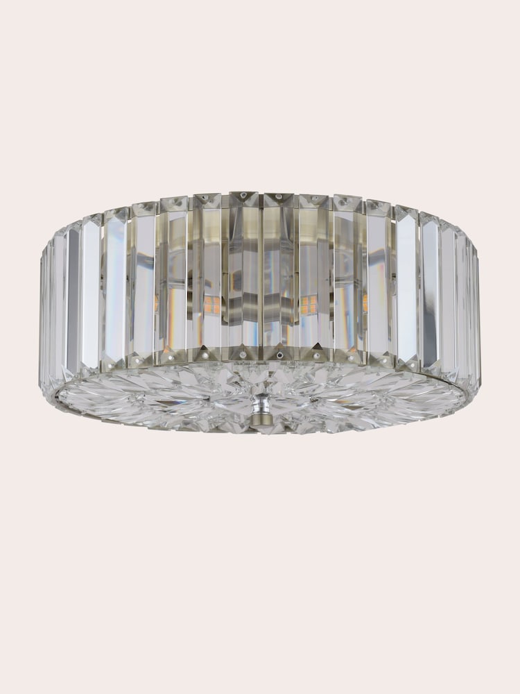 Laura Ashley Antique Brass Fernhurst 3 Light Flush Ceiling Light - Image 4 of 4
