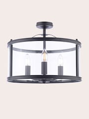 Laura Ashley Black Harrington Pendant Flush Fitting Ceiling Light - Image 3 of 5