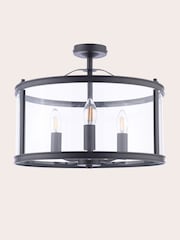 Laura Ashley Black Harrington Pendant Flush Fitting Ceiling Light - Image 4 of 5