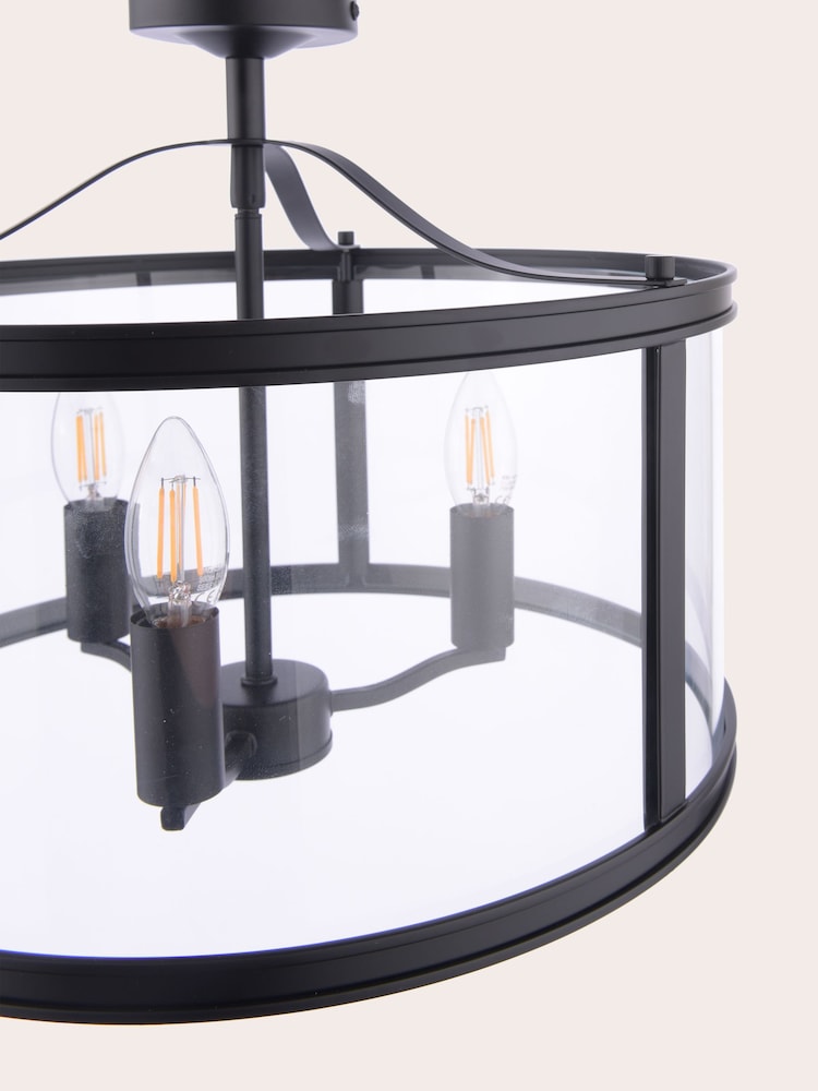 Laura Ashley Black Harrington Pendant Flush Fitting Ceiling Light - Image 5 of 5
