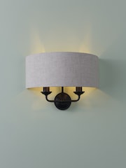 Laura Ashley Natural Sorrento 2 Light Wall Light - Image 1 of 6