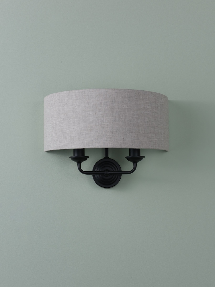 Laura Ashley Natural Sorrento 2 Light Wall Light - Image 2 of 6