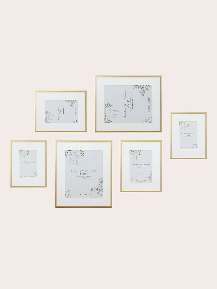 Laura Ashley Set of 6 Gold Alisa Gallery Photo Frames - Image 2 of 5