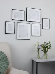 Laura Ashley Set of 6 Black Alisa Gallery Photo Frames - Image 1 of 5