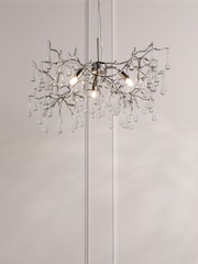 Laura Ashley Pewter Willow Crystal Ceiling Light - Image 1 of 6