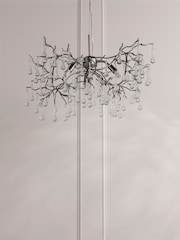 Laura Ashley Pewter Willow Crystal Ceiling Light - Image 2 of 6