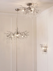 Laura Ashley Pewter Willow Crystal Ceiling Light - Image 6 of 6
