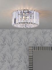 Laura Ashley Polished Chrome Fernhurst 3 Light Flush Ceiling Light - Image 1 of 5