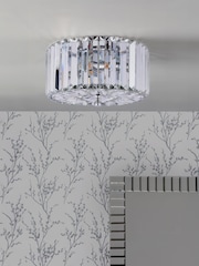 Laura Ashley Polished Chrome Fernhurst 3 Light Flush Ceiling Light - Image 2 of 5