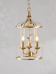 Laura Ashley Gold Leaf Halton 3 Light Pendant Ceiling Light - Image 1 of 7