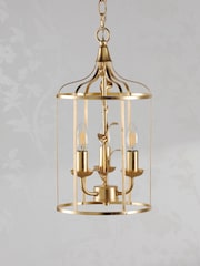 Laura Ashley Gold Leaf Halton 3 Light Pendant Ceiling Light - Image 2 of 7