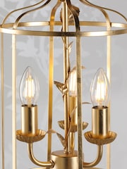 Laura Ashley Gold Leaf Halton 3 Light Pendant Ceiling Light - Image 3 of 7