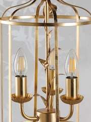 Laura Ashley Gold Leaf Halton 3 Light Pendant Ceiling Light - Image 4 of 7