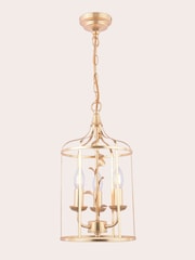 Laura Ashley Gold Leaf Halton 3 Light Pendant Ceiling Light - Image 5 of 7