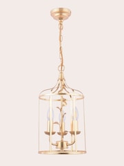 Laura Ashley Gold Leaf Halton 3 Light Pendant Ceiling Light - Image 6 of 7